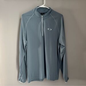 MEN’S OAKLEY SWEATSHIRT TEAL FLEECE HYDROLIX QUARTER ZIP PULLOVER